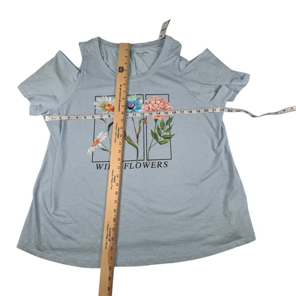NWT Lane Bryant Wildflowers Top SZ 18-20 Cold Shoulder Short Sleeve Shirt $49.95 - Picture 4 of 7